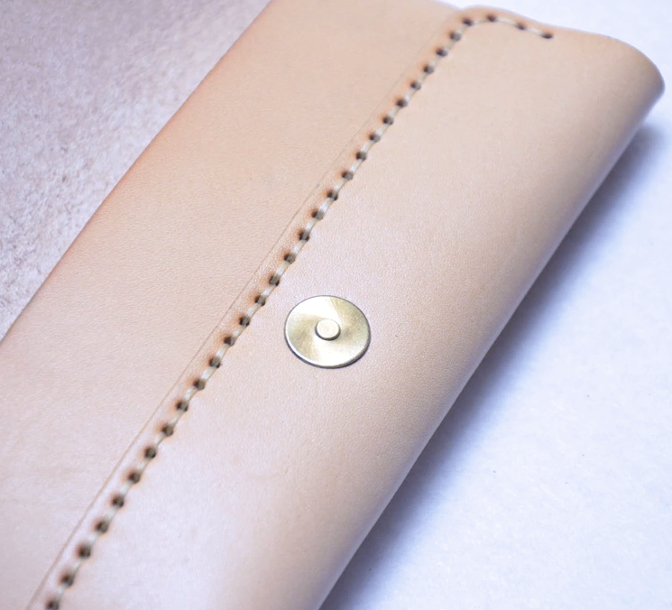 Glasses Case Leather Apricot