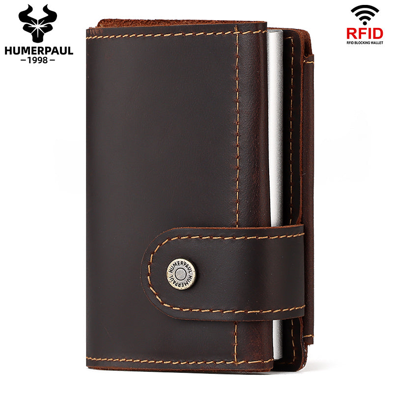 BP906 Pop-up Wallet leather RFID protected Coffee