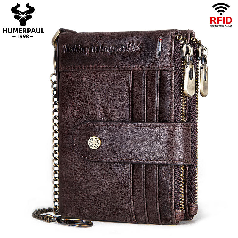 BP896 Hi-capacity Wallet leather RFID protected Coffee