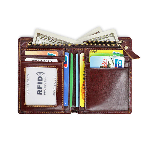 AD1059/LD194 Wallet leather RFID protected Chocolate