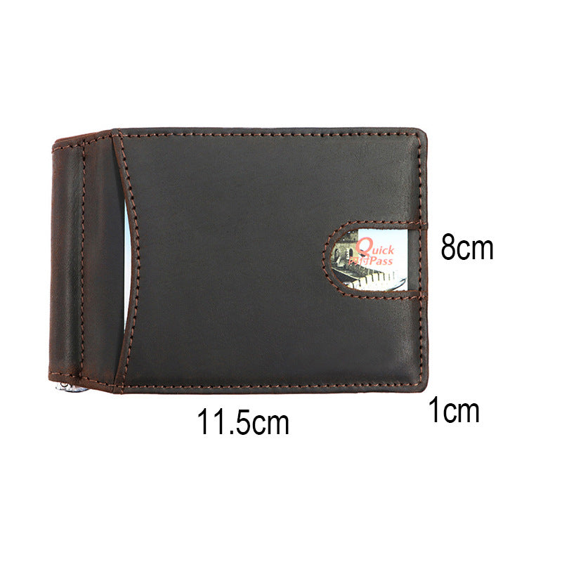 AD1015 Money Clip Wallet leather RFID protected Dark Brown