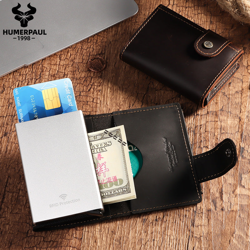 BP906 Pop-up Wallet leather RFID protected Coffee