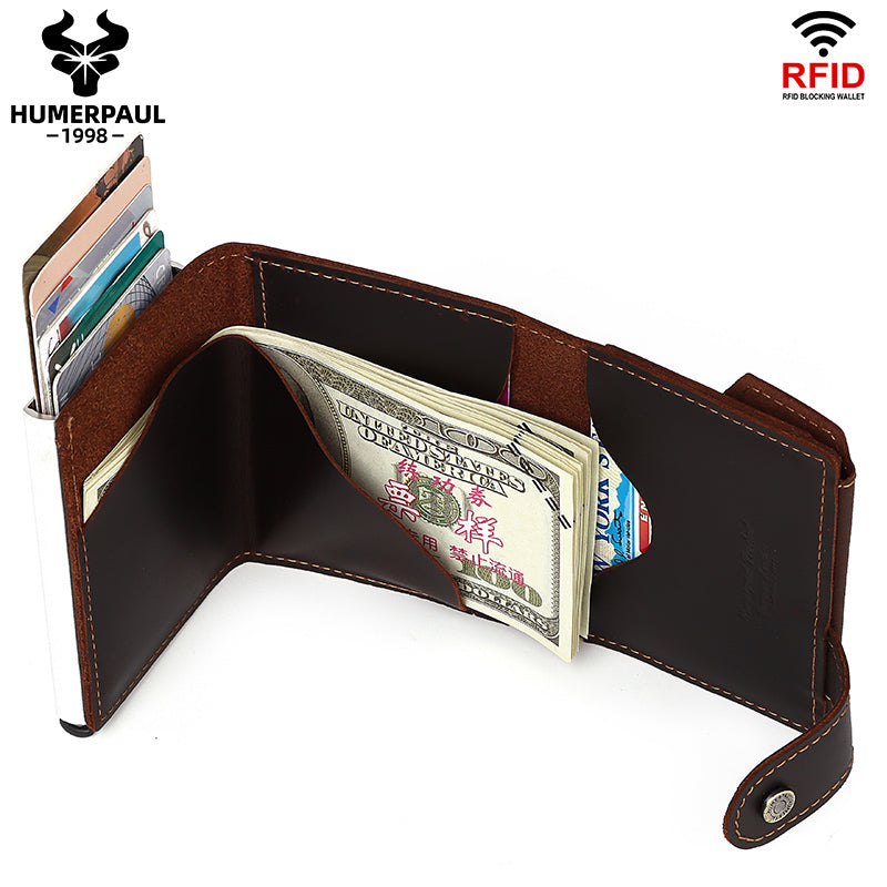 BP906 Pop-up Wallet leather RFID protected Coffee