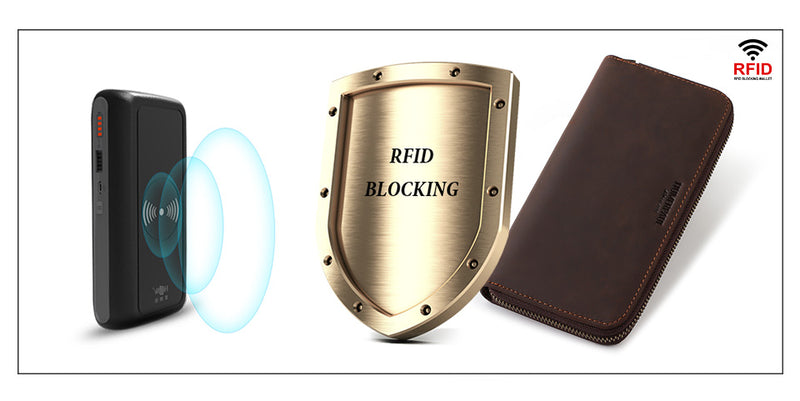 BP909 Crazyhorse Cowhide Leather RFID Phone Case / Wallet Coffee