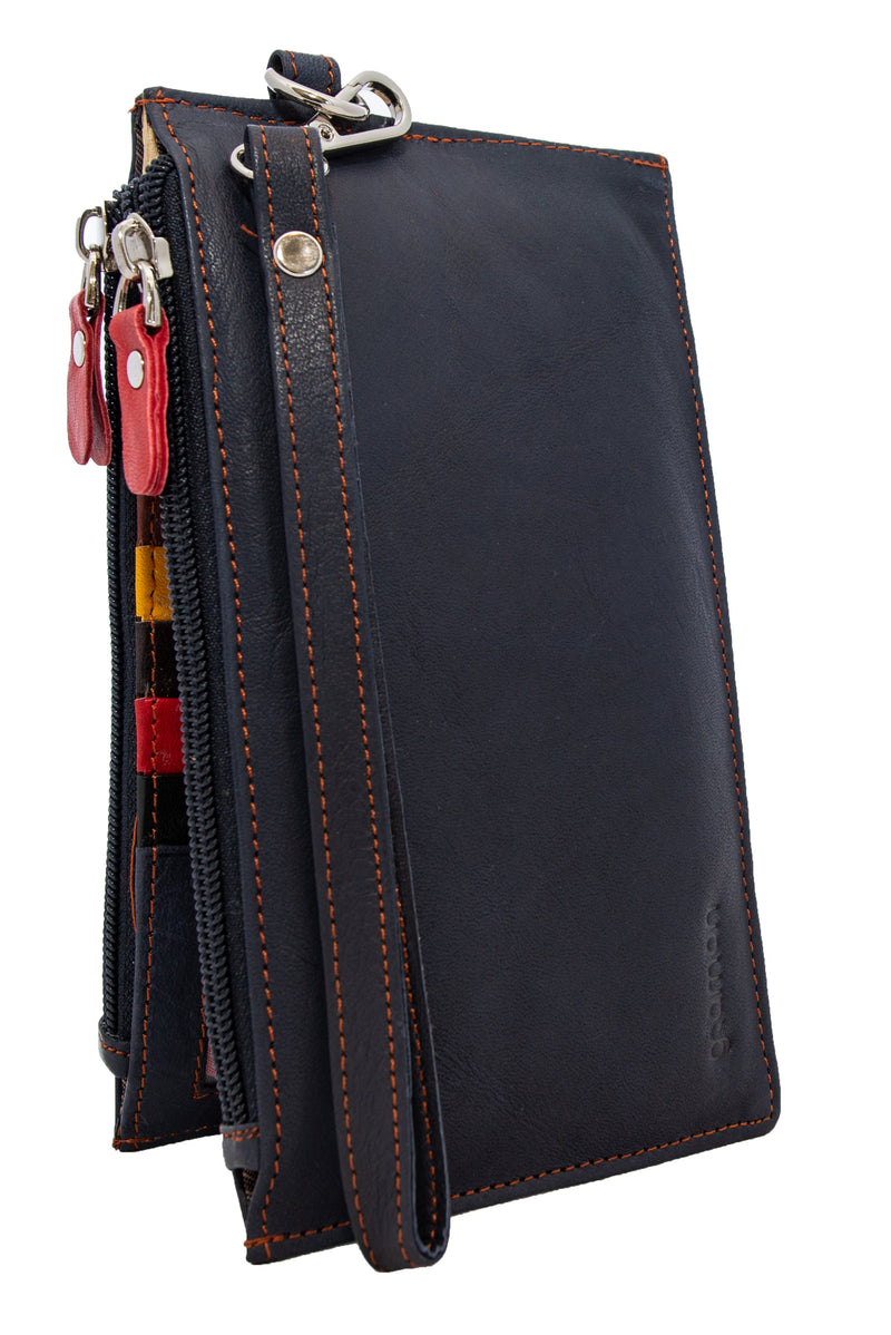 Gramon Ladies’ Leather RFID Wallet Navy Blue